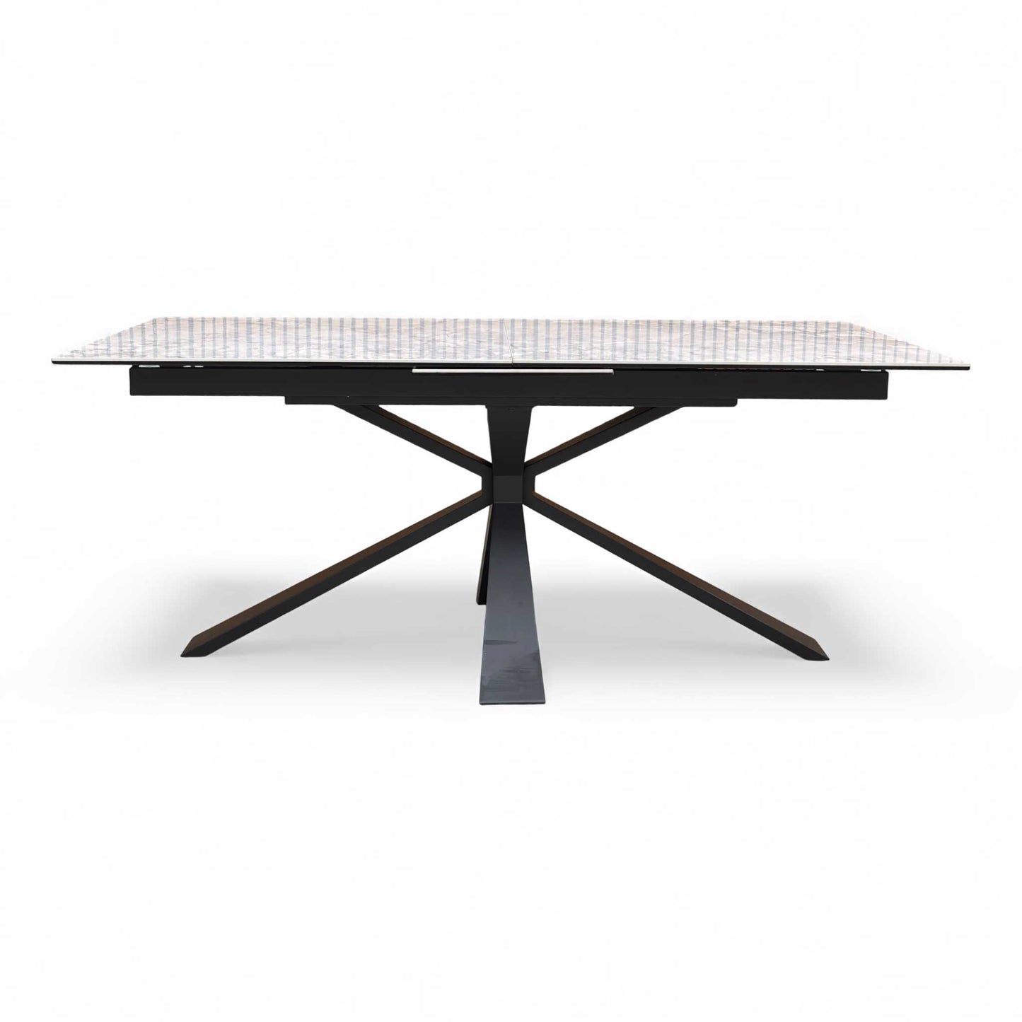 Full front view of the Crete Extending Dining Table in the closed position.