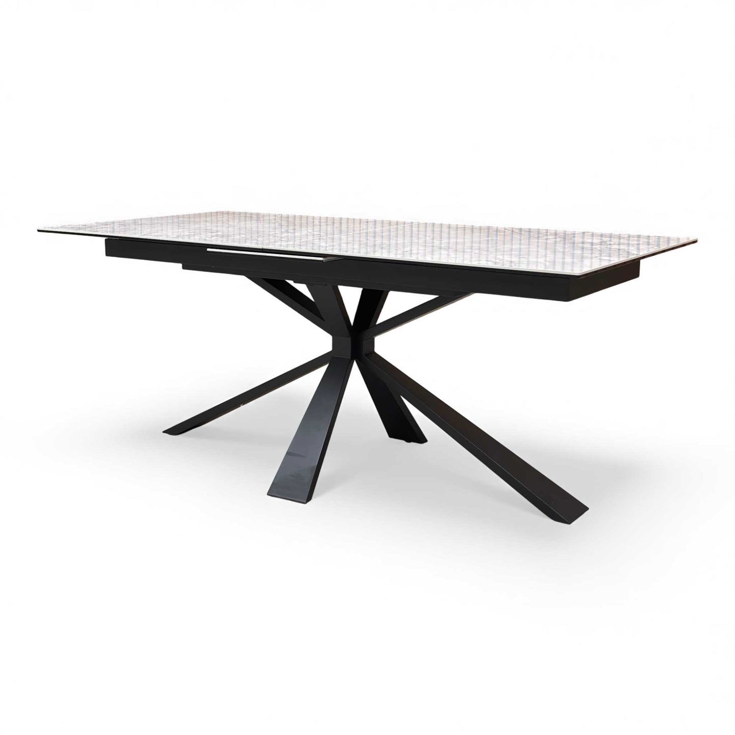 Side profile view of the Crete White Ceramic Table.