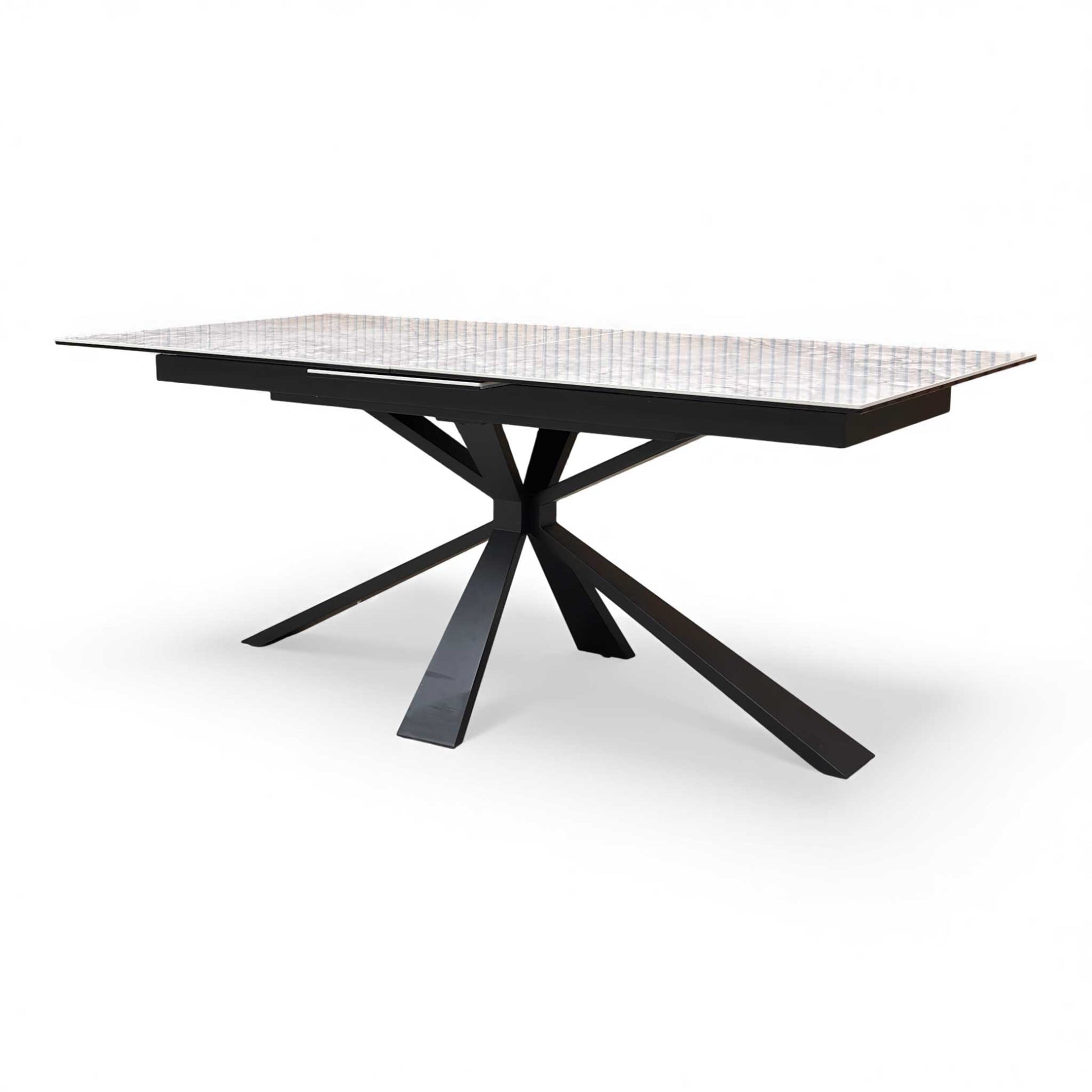 Side profile view of the Crete White Ceramic Table.