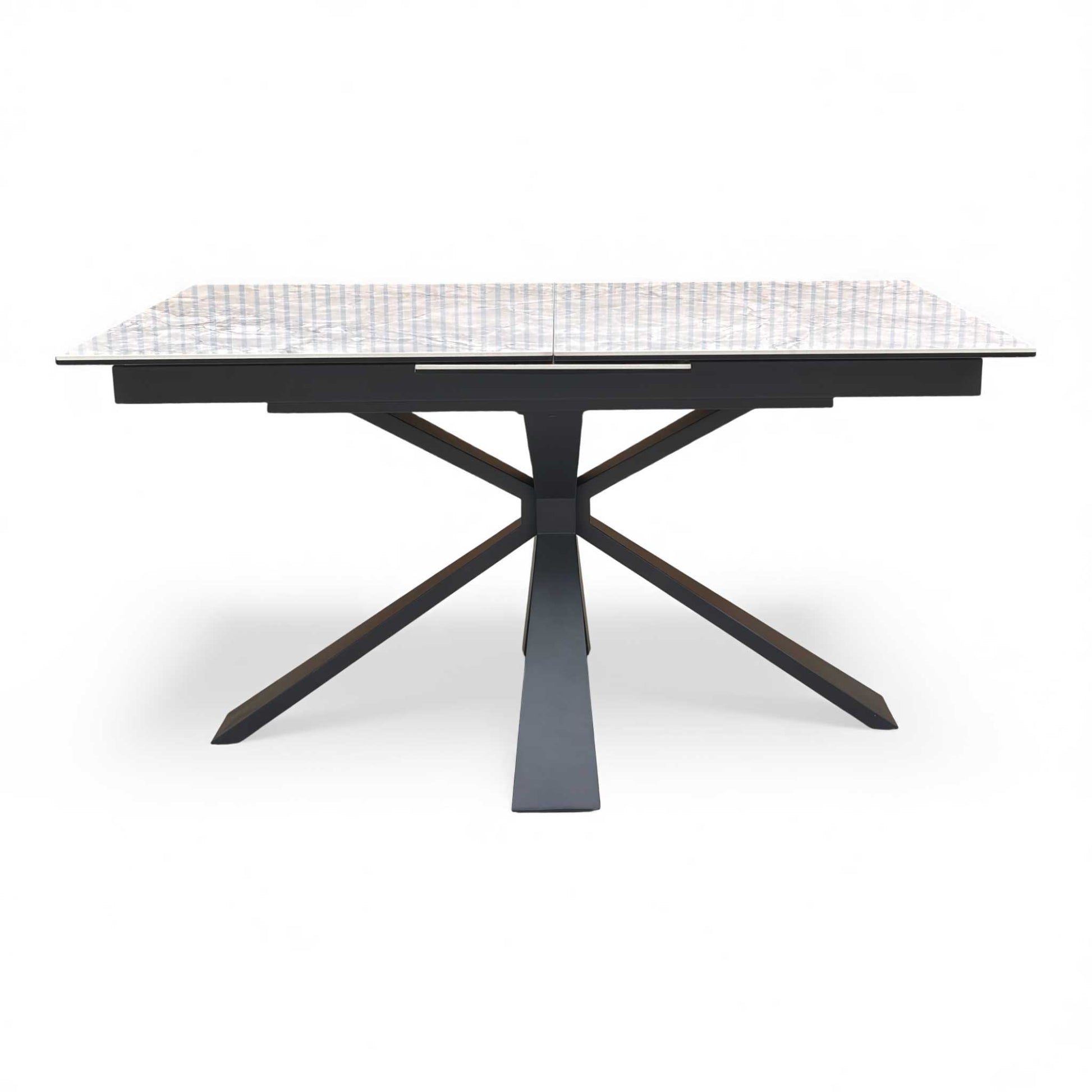 Full view of the Crete Extending Dining Table expanded to 180cm width.