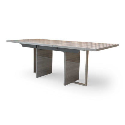 A top-down view of the 160cm table top, showing the reflective quality of the gloss finish.