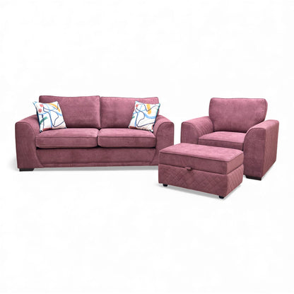Full front view of the Orka 3 Seater Sofa Set