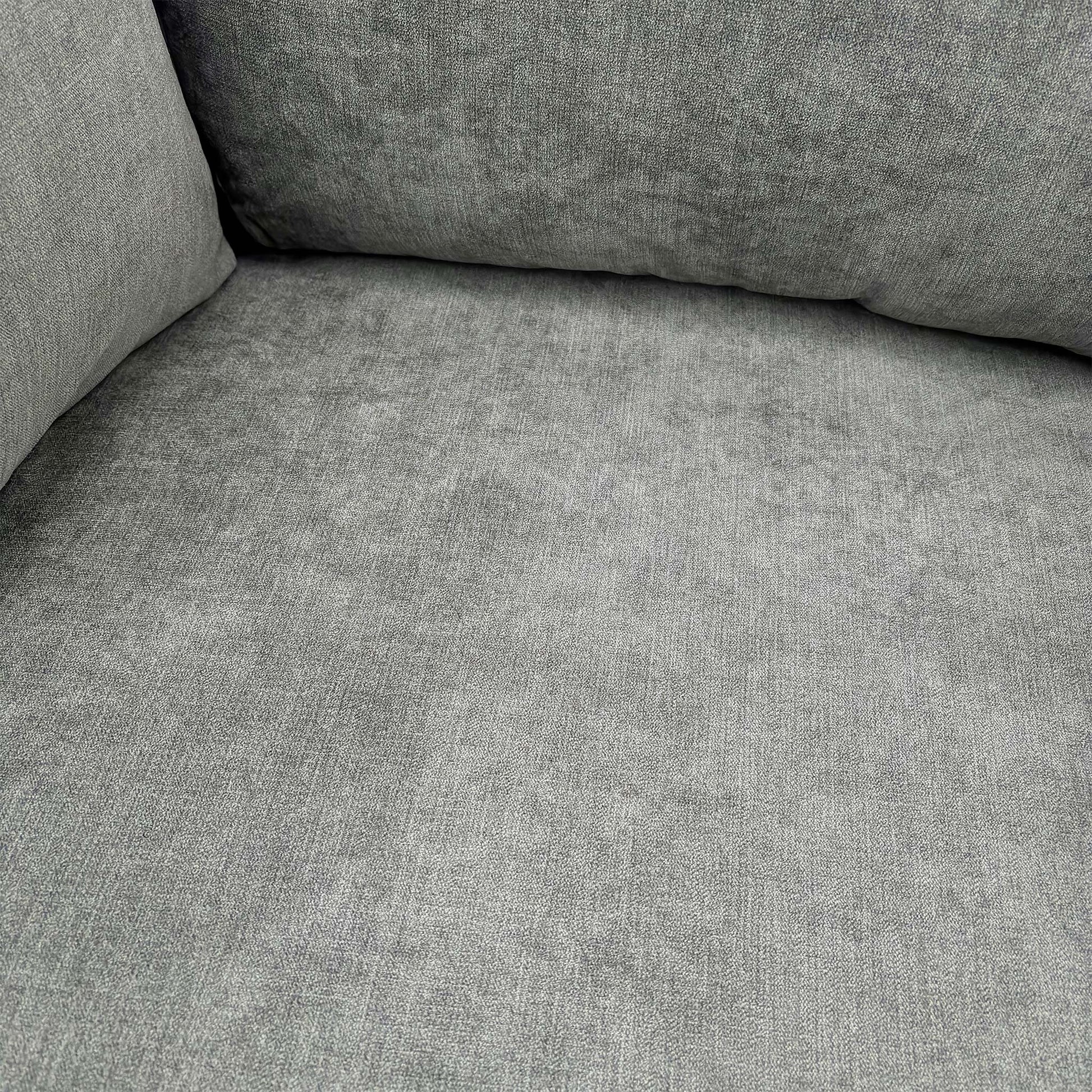 Close-up of the Graphite Grey Plaza Linen lightly brushed, plain weave fabric texture.
