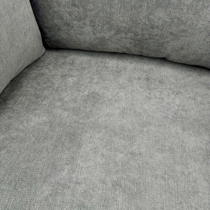 Close-up of the Graphite Grey Plaza Linen lightly brushed, plain weave fabric texture.