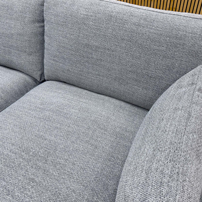 Close-up of the Slate Grey Bobby Plain Fabric upholstery texture.