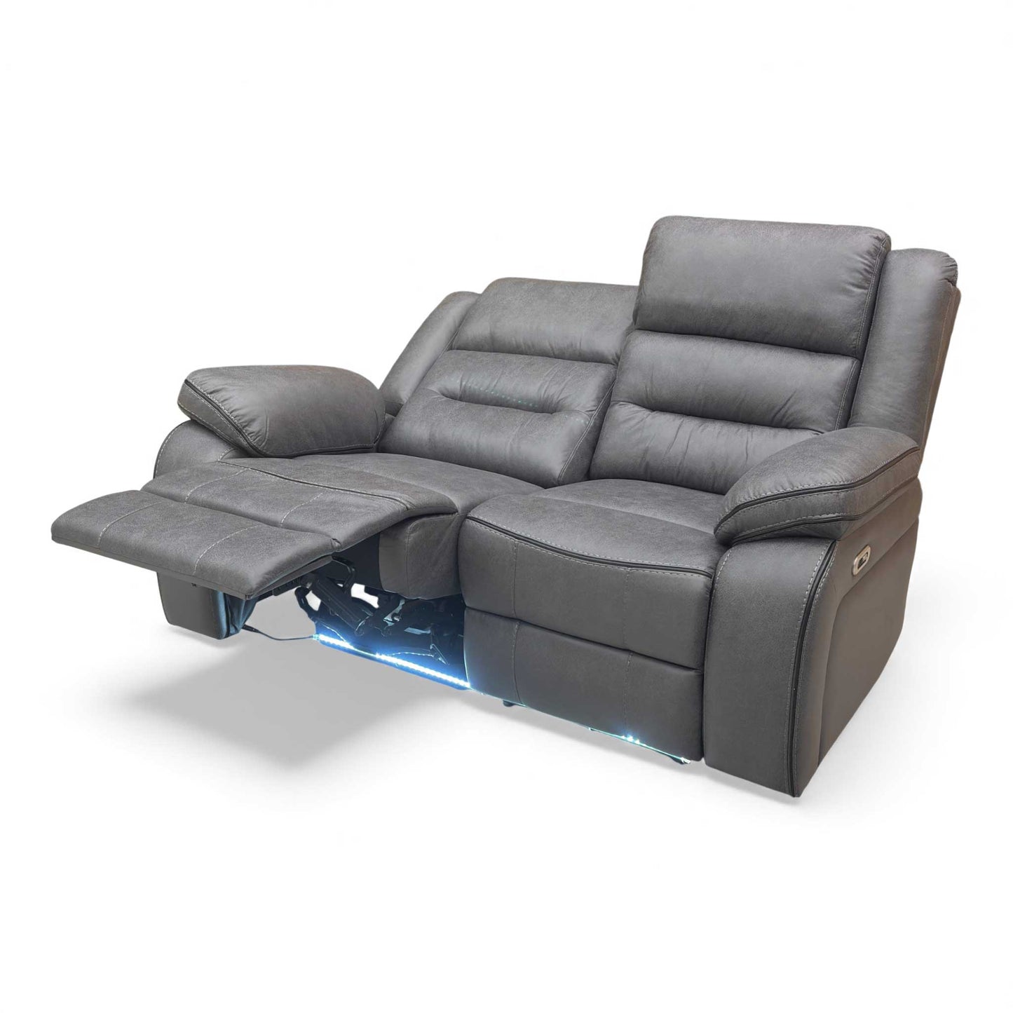 Side view of the Vegas 2-Seater Power Recliner Sofa, highlighting the pad arm design and high back.