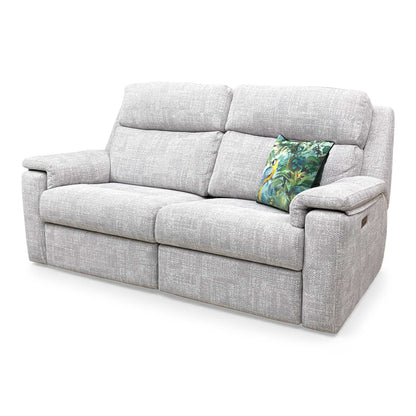 View of the sofa with the power headrests raised.