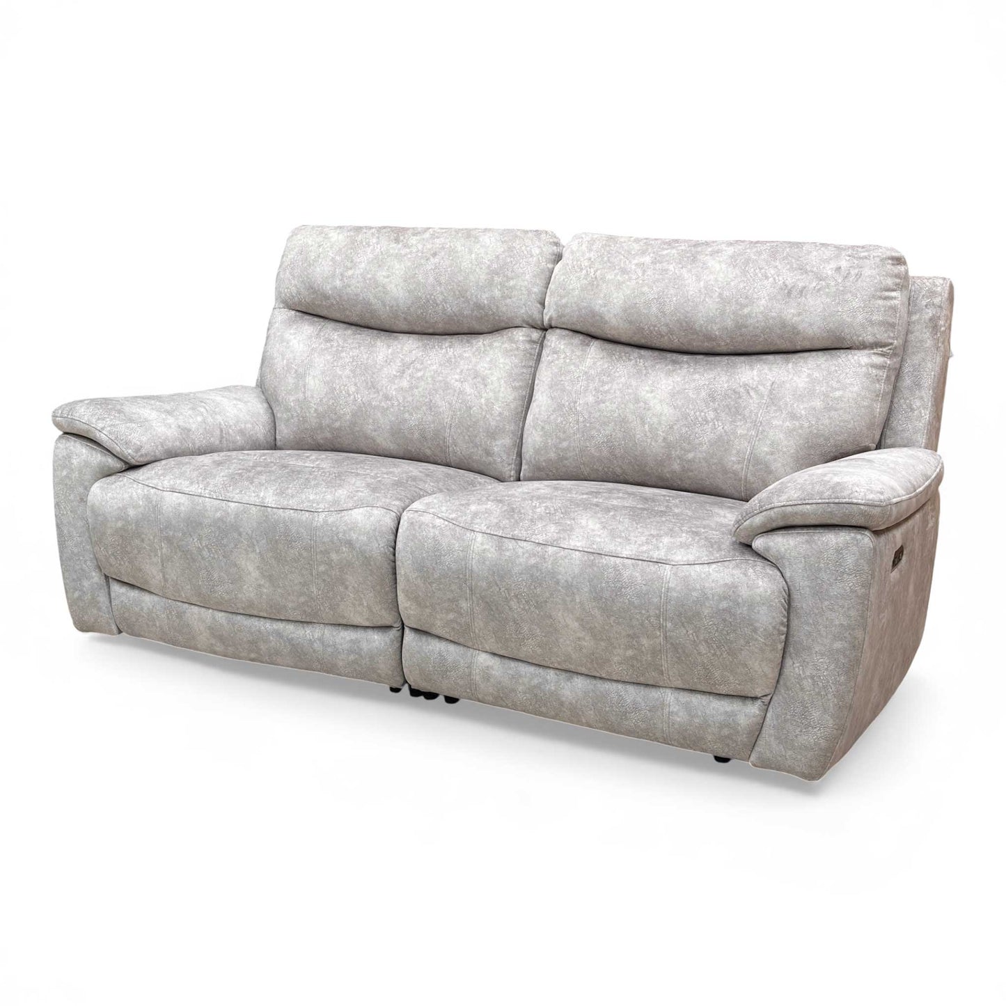 Angled view of the 'Sloane' 3 Seater Power Recliner Sofa, showcasing the back and side profile.