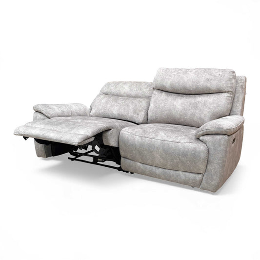 Angled view of the 'Sloane' 3 Seater Power Recliner Sofa, showcasing the back and side profile.