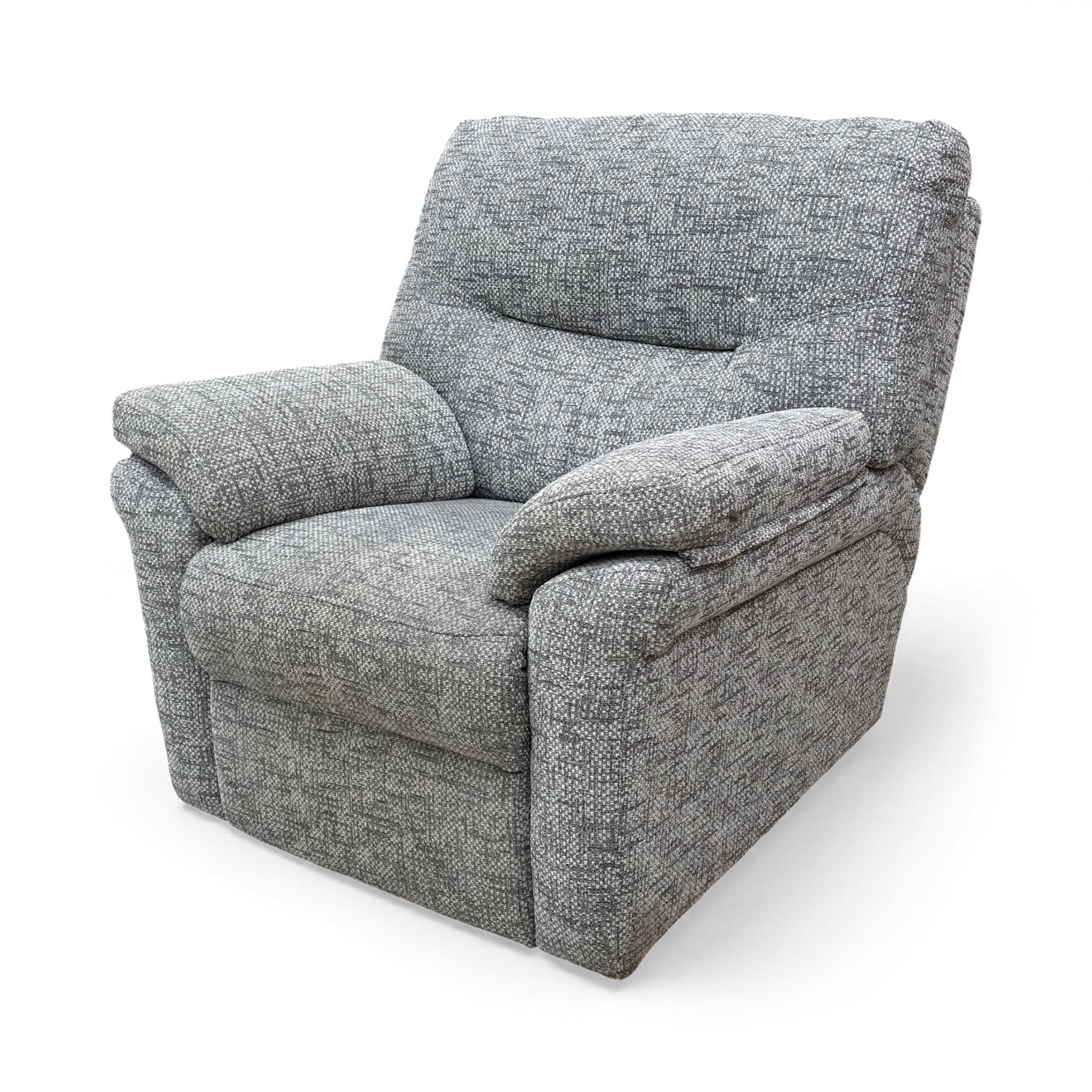 Side view showing the side/arm of the chair.