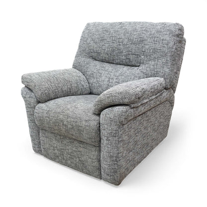 Side view showing the side/arm of the chair.