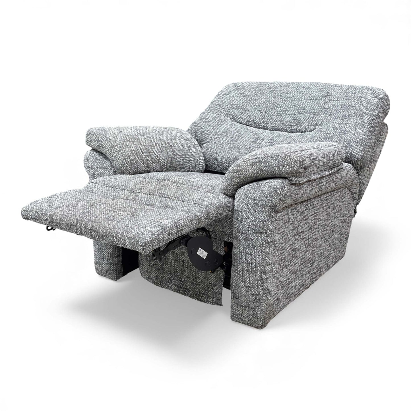 Angled view of the G Plan 'Seattle' B031 armchair, showing the generously padded track arms.