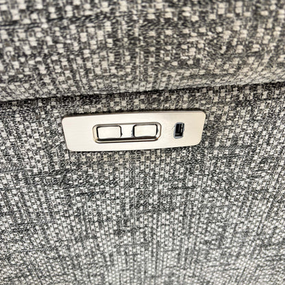 Close-up of the power control buttons and USB port.