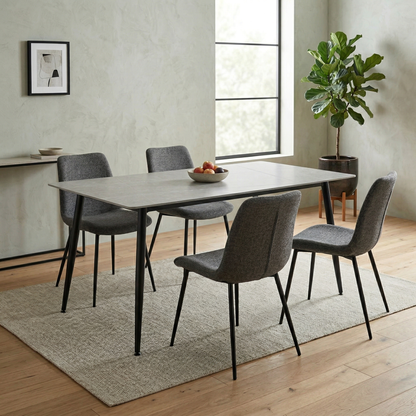 ‘Mason' Grey Ceramic Top 160cm Fixed Dining Table