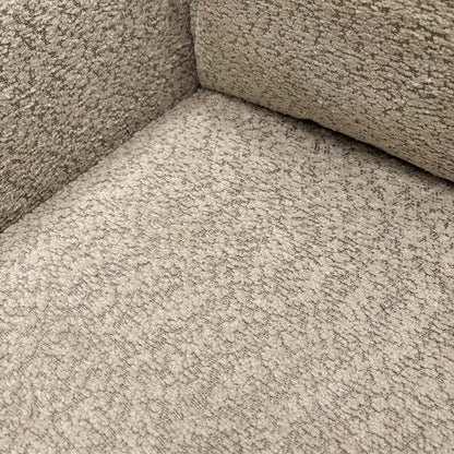 Close-up of the natural mink textured chenille effect fabric on the 'Sarah' chair.