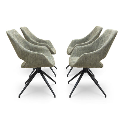 Side view of the ‘Charlotte’ chair, highlighting the high back and 60 cm depth.