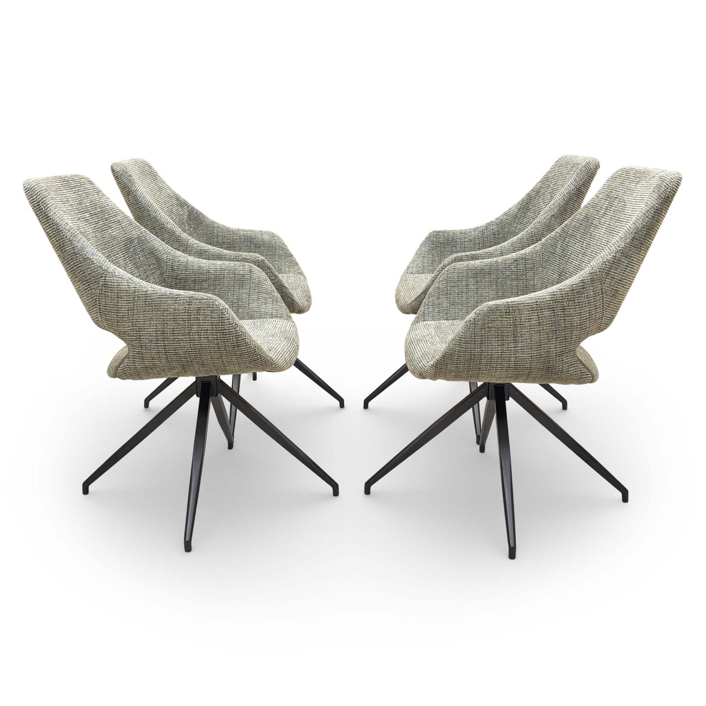 Side profile view of the Charlotte dining chair showing its sleek shape.
