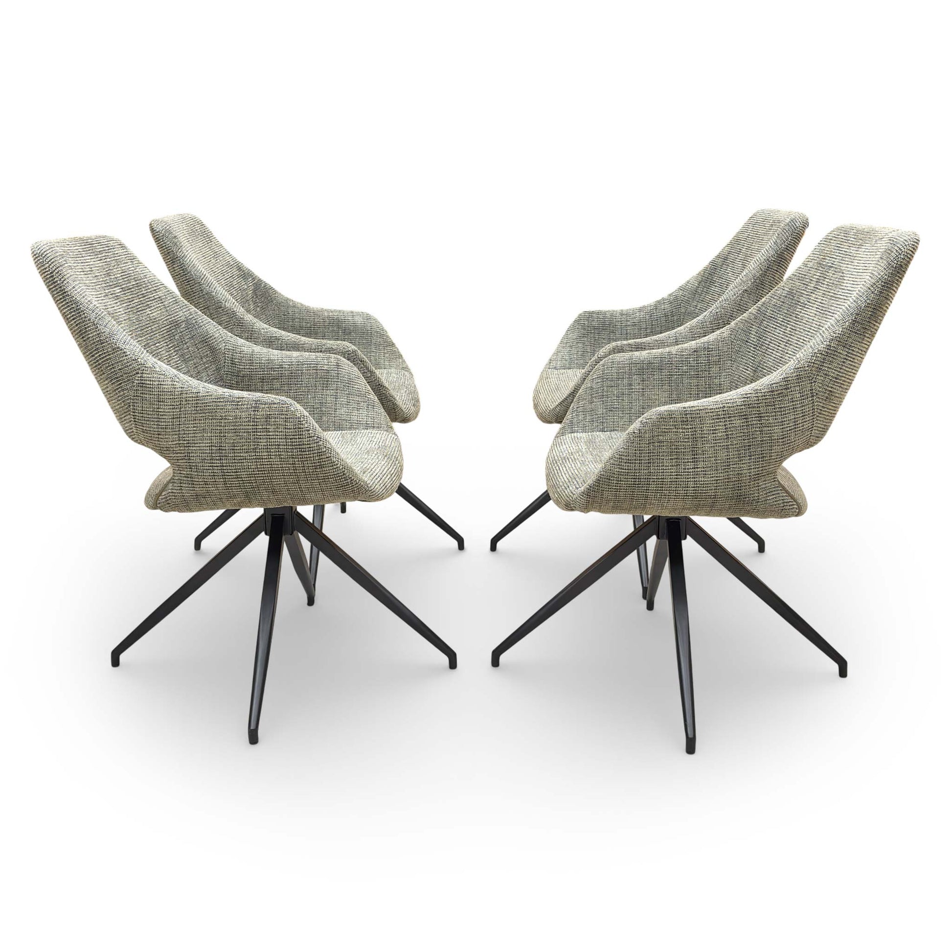 Side profile view of the Charlotte dining chair showing its sleek shape.