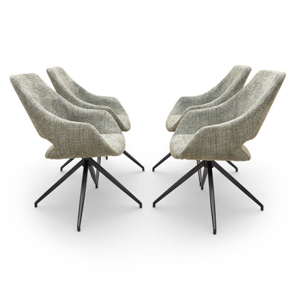 Side profile view of the Charlotte dining chair showing its sleek shape.