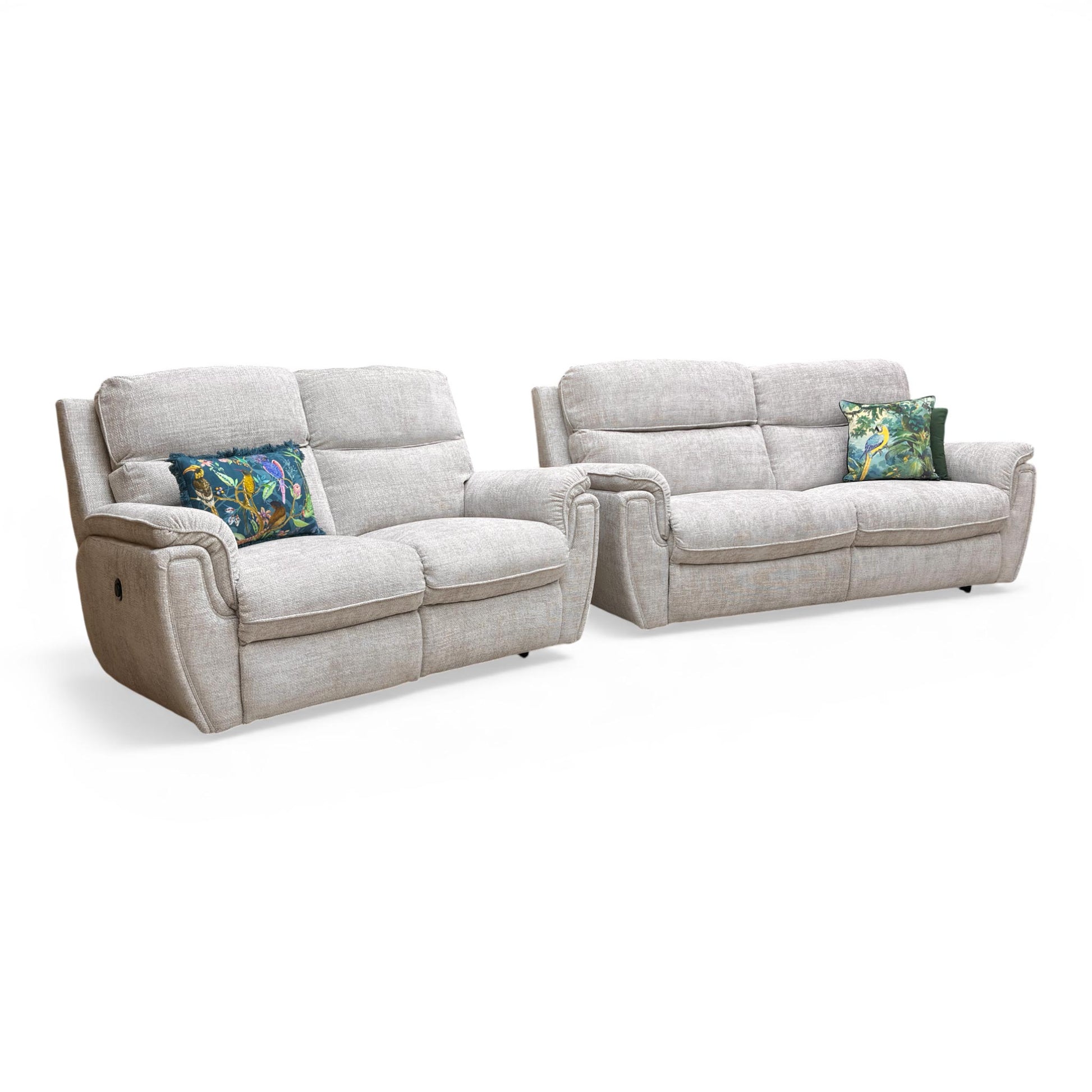 Angle view of the Ashton sofa, emphasizing the high back support and depth (96 cm).
