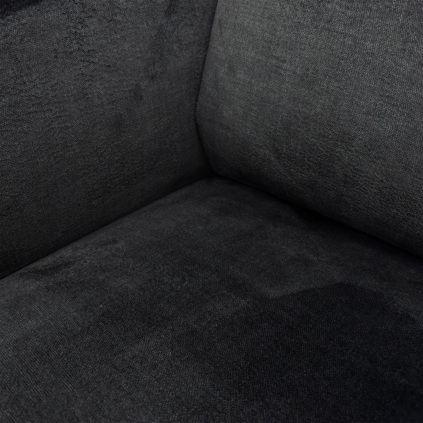 Close-up of the Black Vogue Italian Velvet texture and stitching.