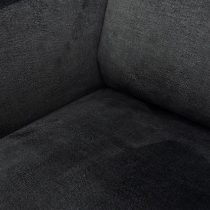 Close-up of the Black Vogue Italian Velvet texture and stitching.