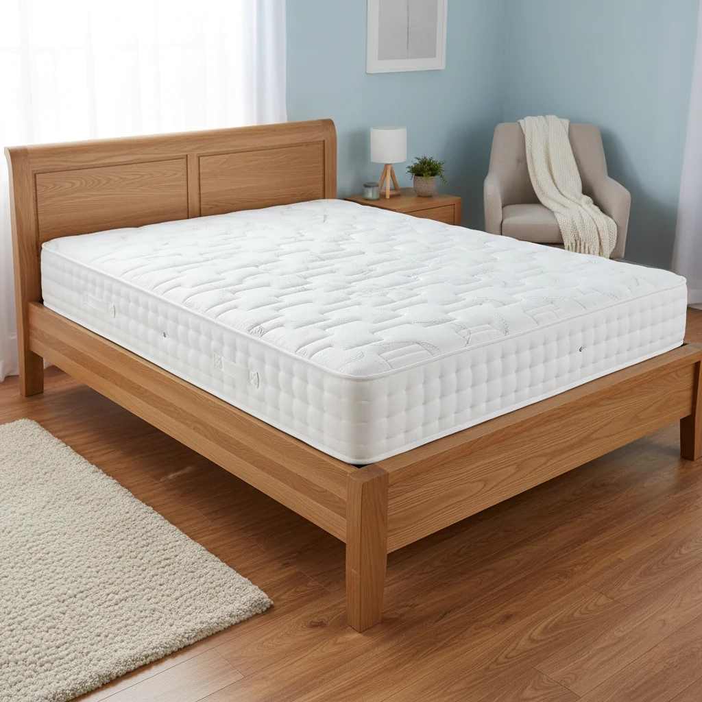 Living Room of the Highgrove Tuscan 2000 Pocket Sprung Mattress in Super King size, showing the solid white design.