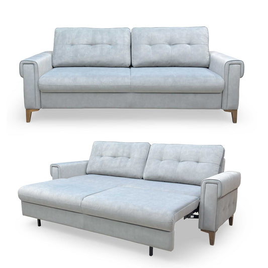 Full view of the 'Zoom' 3-seater sofa, displaying its spacious seating area and pocket sprung cushions.