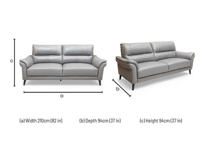 'Winner' Oslo Cat-40/15 Elephant Leather 3 Seater Sofa