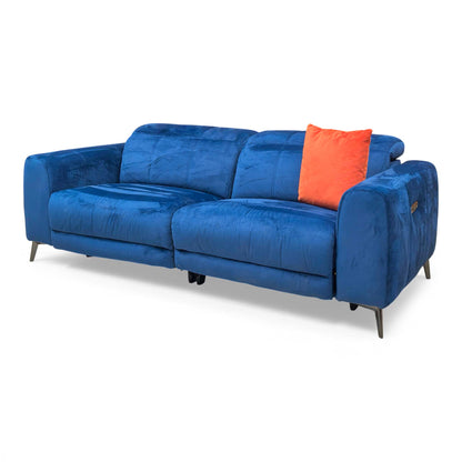 Rear view of the 'Ezra' Opulence Royal Blue Velvet 3-Seater Sofa.