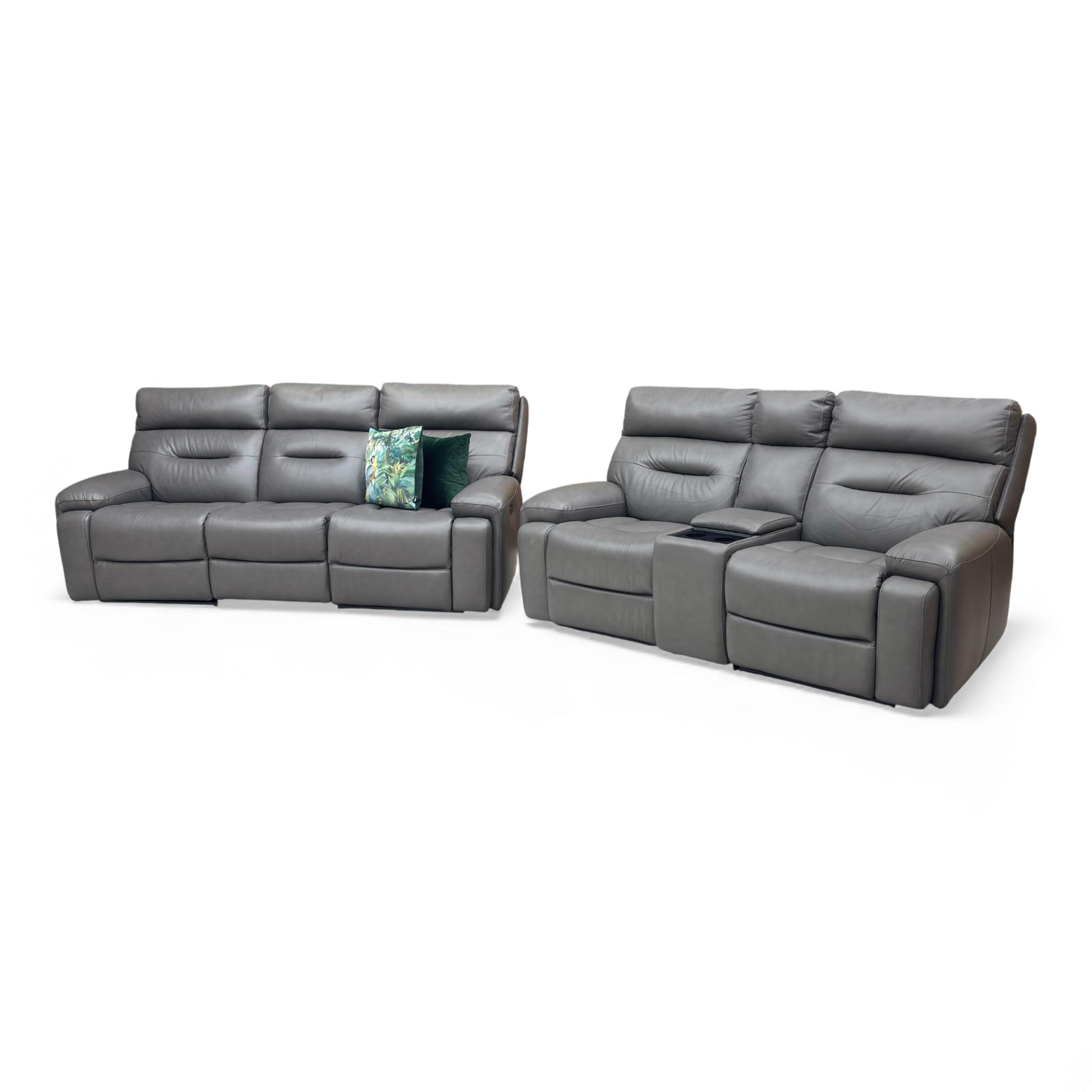 Alternative angle of the Cinemax 2-Seater Media Power Recliner Sofa.