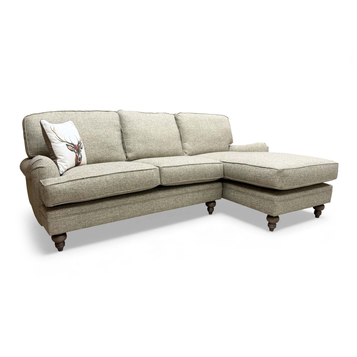 Angled view of the 'Paddington' Corner Sofa, emphasizing the open end chaise section.