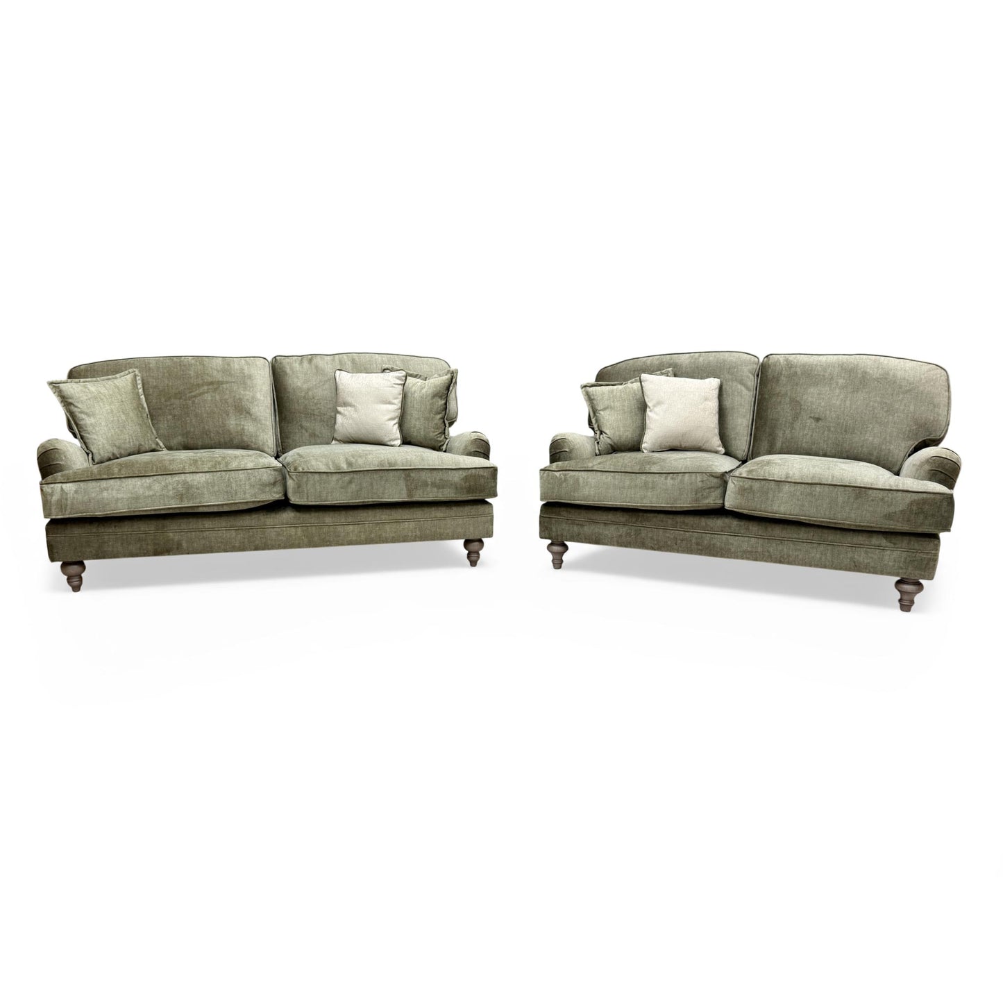 'Paddington' Olive Green Vogue Velvet 3 + 2 Seater Sofa Set