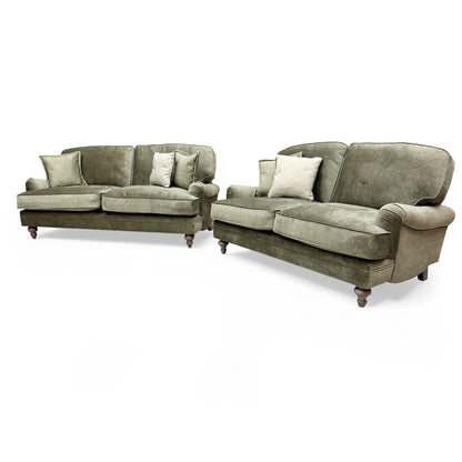 'Paddington' Olive Green Vogue Velvet 3 + 2 Seater Sofa Set