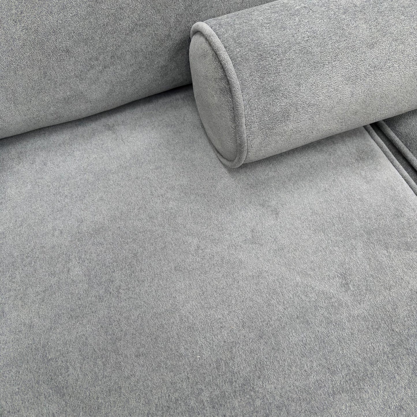 Detailed texture shot of the Steel Towel Velvet upholstery.