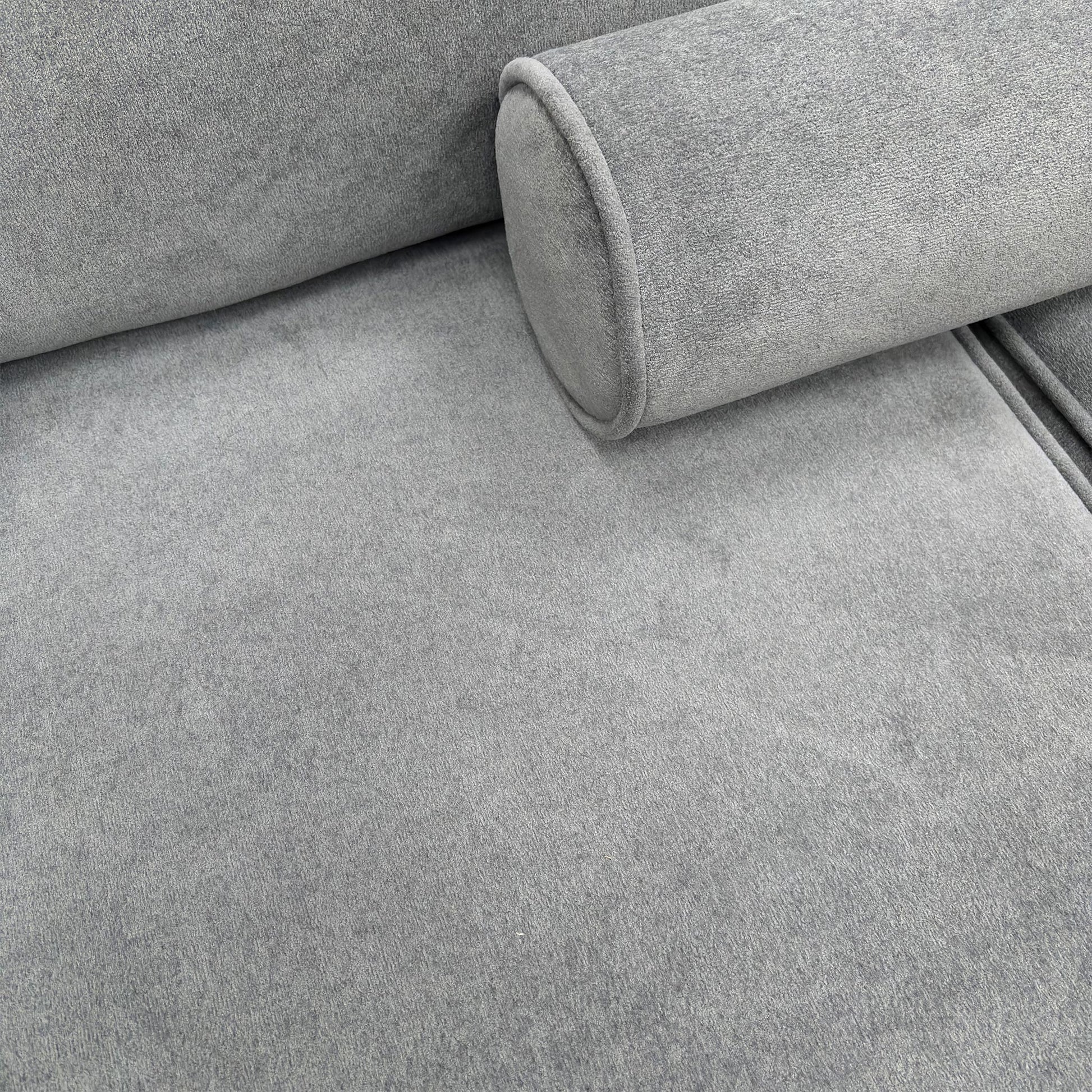 Detailed texture shot of the Steel Towel Velvet upholstery.