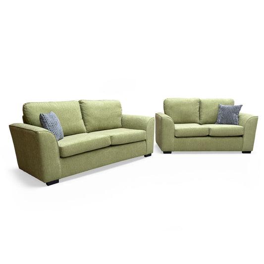 'Stamford' Lime Green Woven Fabric 3 + 2 Seater Sofa Set