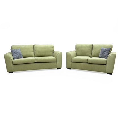 'Stamford' Lime Green Woven Fabric 3 + 2 Seater Sofa Set