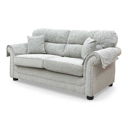 Alternative angle view of the 'Harry' Oatmeal Patterned Woven Fabric Sofa.