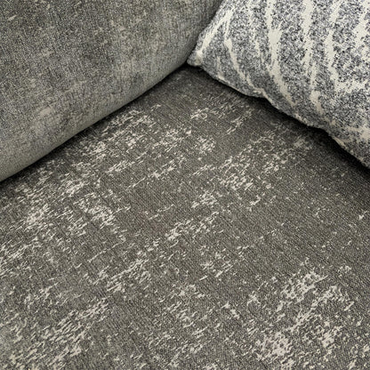 Close-up texture shot of the Charcoal Grey Chenille fabric upholstery.