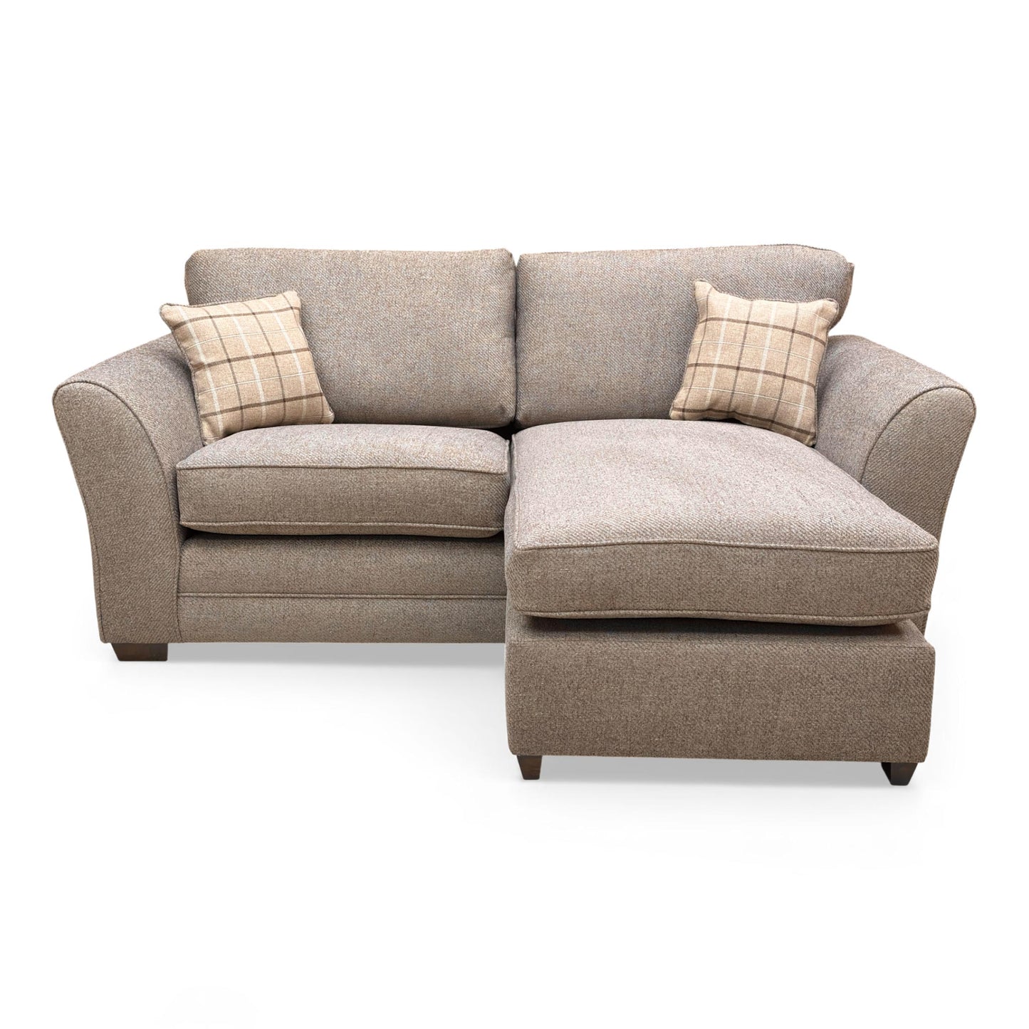 View of the sofa with scatter cushions.