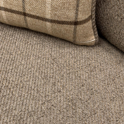 Close-up texture shot of the Sultan Brown woven fabric.