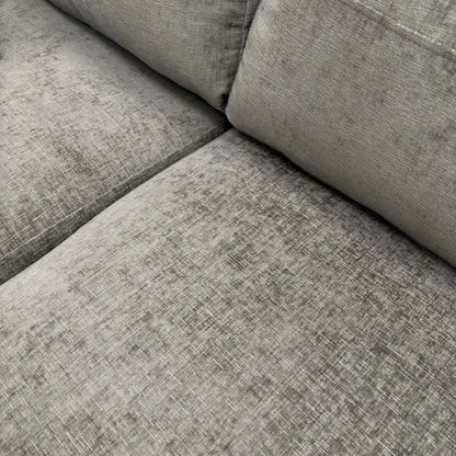 Close-up texture shot of the Kingston Grey Chenille Fabric upholstery.