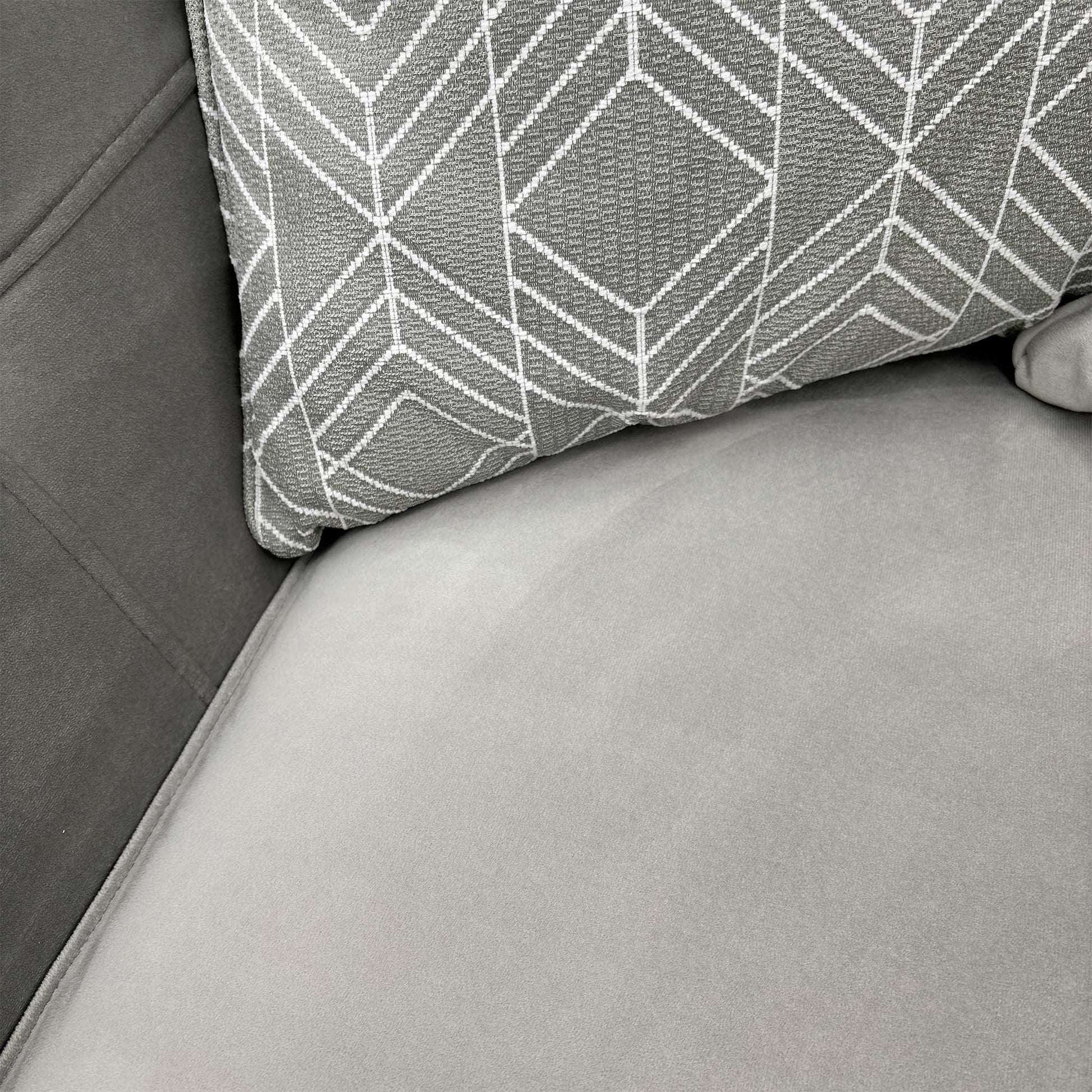 Close-up texture shot of the Plush Silver Sensual Velvet upholstery.