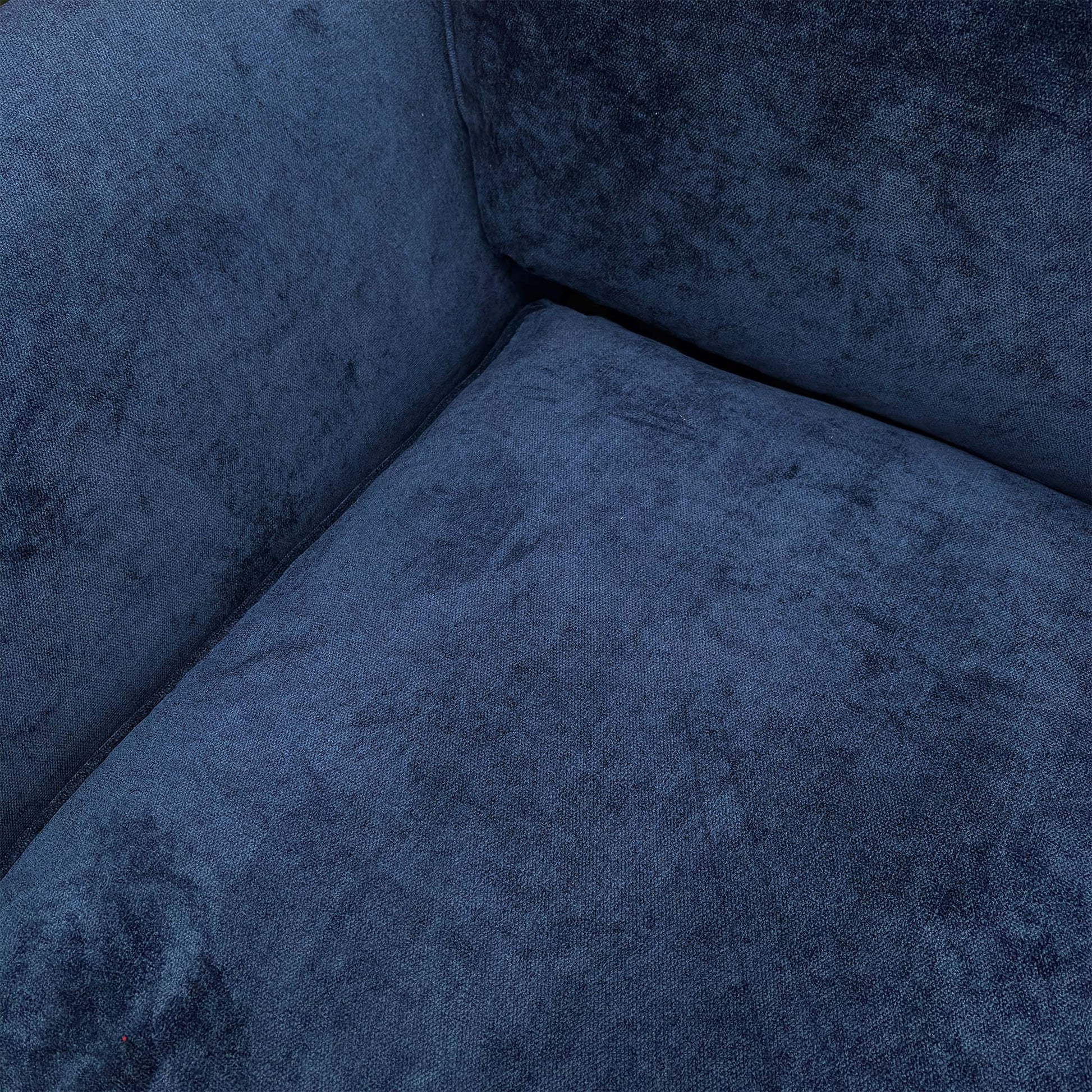 Close-up texture shot of the Kingston Navy Blue fabric upholstery.