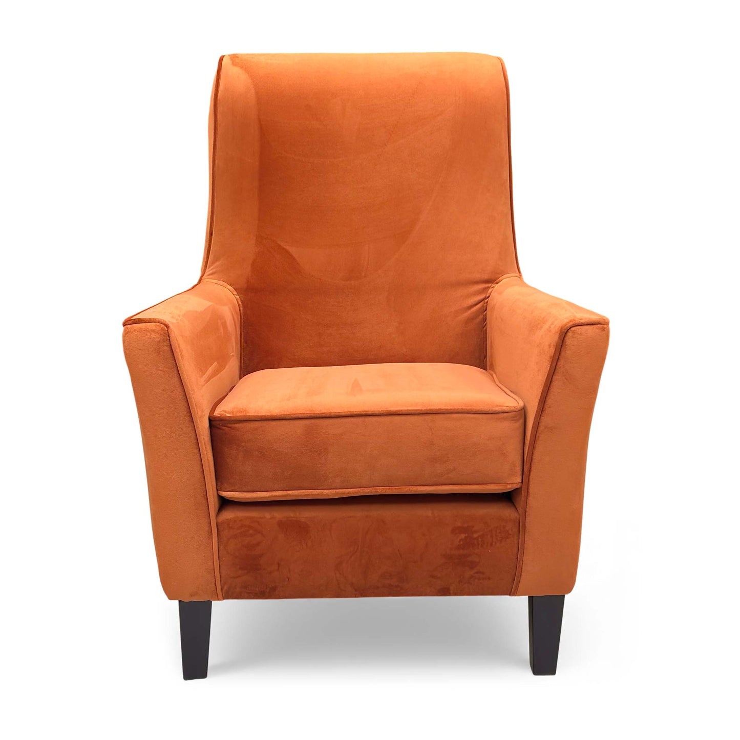 ‘David’ Plush Marmalade Orange Velvet Accent Chair