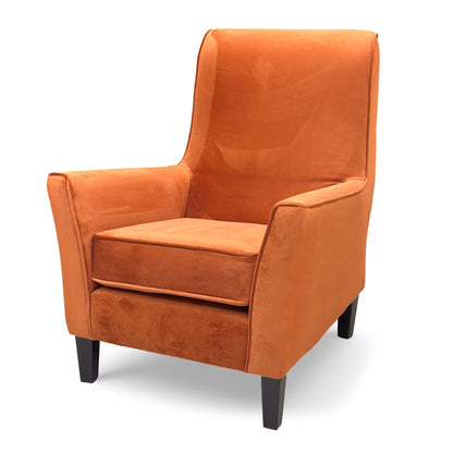 ‘David’ Plush Marmalade Orange Velvet Accent Chair
