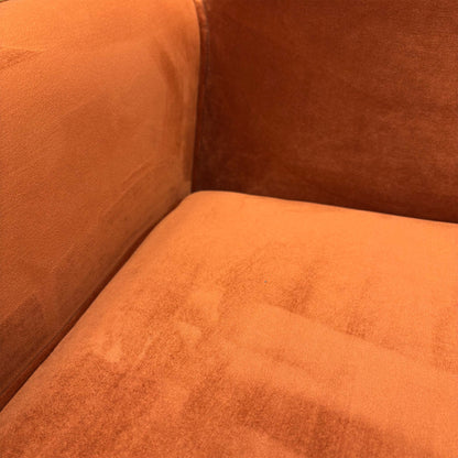 ‘David’ Plush Marmalade Orange Velvet Accent Chair