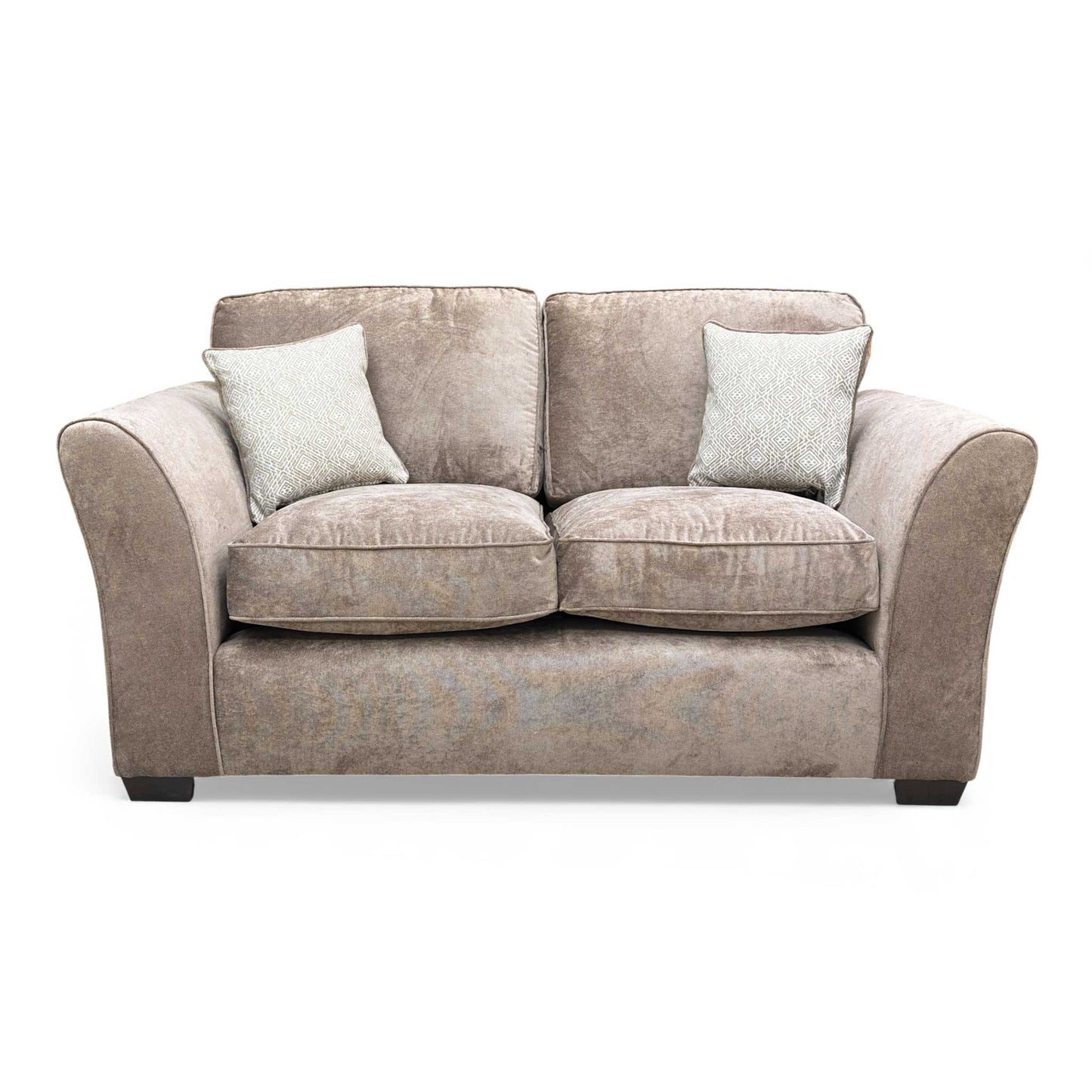 Full view of the ‘Rosie’ Kingston Nutmeg Formal Back 2 Seater Sofa.