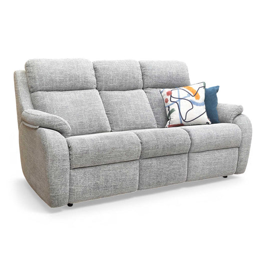 Full view of the G Plan ‘Kingsbury’ Shore Oatmeal Woven Fabric 3 Seater Sofa.